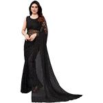Schwarze Elegante Saris für Damen Größe L für Partys 