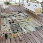 Reduzierte Bunte Rauten Ethno Paco Home Outdoor-Teppiche & Balkonteppiche aus Textil 