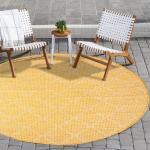 Bunte Moderne Runde Outdoor-Teppiche & Balkonteppiche aus Textil 