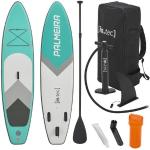 in.tec SUP-Board, »Palmeira« Paddleboard 320x76x15cm Surfboard bis 150 kg aufblasbar Grün/Weiß/Grau, grün, Grün/Weiß/Grau