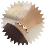 Silberne Minimalistische Emoji Smiley Damenarmbänder handgemacht 