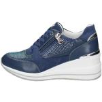 Blaue Elegante Inblu Sneaker mit Strass mit Glitzer mit Reißverschluss für Damen Größe 37 