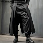 Khakifarbene Unifarbene Gothic Plisseehosen aus Polyester für Herren Größe 5 XL 