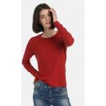 Reduzierte Rote Unifarbene Casual Langärmelige Include Rundhals-Ausschnitt Kaschmir-Pullover mit Kirschenmotiv für Damen für den für den Herbst 