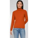 Orange Rollkragen Kaschmir-Pullover aus Wolle maschinenwaschbar für Damen Größe XL 