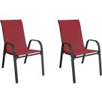Bordeauxrote Gartenstühle Metall pulverbeschichtet aus Polyrattan stapelbar Breite 50-100cm, Höhe 0-50cm, Tiefe 50-100cm 