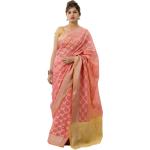 Pinke Saris aus Brokat für Damen 