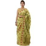 Limettengrüne Saris aus Seide für Damen für Partys 