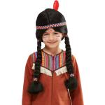 Schwarze Buttinette Indianer-Perücken für Kinder 