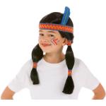 Schwarze Indianer-Perücken für Kinder 