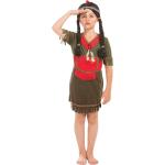 Rote Gepunktete Buttinette Indianerkostüme mit Fransen aus Jersey für Kinder Größe 104 