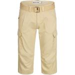 Unifarbene Indicode Cargo-Shorts mit Gürtel aus Baumwolle für Herren für den für den Sommer 
