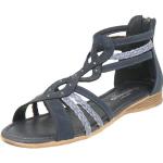 Indigofarbene Elegante Indigo Römersandalen & Gladiator Sandalen mit Reißverschluss in Normalweite aus Textil Leicht für Damen für den für den Sommer 
