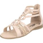 Rosa Elegante Indigo Römersandalen & Gladiator Sandalen mit Reißverschluss in Normalweite aus Textil leicht für Damen Größe 39 für den für den Sommer 