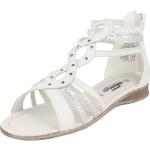 Silberne Elegante Indigo Römersandalen & Gladiator Sandalen mit Reißverschluss in Normalweite aus Textil leicht für Damen für den für den Sommer 