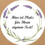 INDIGOS UG - Aufkleber Blumenmuster - bunt - Lavendel 3 - Wunschtext - 35 Stück - 40mm - individuell personalisiert - selbstklebende Etiketten Dekoration Verpackung von Geschenken