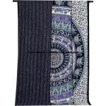 Gesteppte Baumwolldecken mit Mandala-Motiv aus Baumwolle 