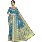 Himmelblaue Saris aus Seide für Damen Einheitsgröße 