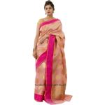 Rosa Paisley Boho Saris aus Brokat für Damen Einheitsgröße 