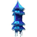 Lampenschirm Pagode 70 cm Quadratisch Pendelleuchte Baumwoll-Patchwork Innenbeleuchtung (blau - türkis)