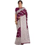 Pflaumenfarbene Saris aus Viskose für Damen Einheitsgröße 