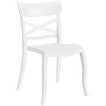 Indoor Stuhl, Outdoor Stuhl, Esszimmerstuhl stapelbar Weiß 84 x 49 x 55 cm 4054043020132