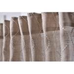 Beige Bestickte Leinenvorhänge & Leinengardinen strukturiert aus Textil blickdicht 