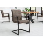 Taupefarbene Industrial Riess Ambiente Designer Stühle aus Eisen mit Armlehne Breite 50-100cm, Höhe 50-100cm, Tiefe 50-100cm 