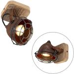 Reduzierte Braune Industrial Qazqa Deckenstrahler & LED Deckenstrahler aus Holz dimmbar GU10 