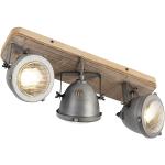 Industrie / Industrial / VintageDeckenspot / Deckenstrahler / Spot Stahl mit Holz kippbar 3-Licht - Emado Industrie / Industrial / Vintage GU10 3-flammig Innenbeleuchtung