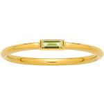 Reduzierte Goldene Peridot Ringe aus Gelbgold 9 Karat für Damen Größe 52 