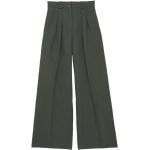 Dunkelgrüne Elegante Marlenehosen aus Leinen für Damen Größe XL für den für den Sommer 