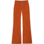 Orange Cordhosen aus Baumwolle für Damen Größe S für den für den Herbst 
