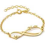 Goldene Infinity Armbänder & Unendlich Armbänder aus Silber graviert für Damen 