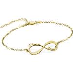 Goldene Infinity Armbänder & Unendlich Armbänder aus Silber für Damen 