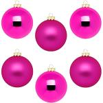Pinke 10 cm Runde Christbaumkugeln & Weihnachtsbaumkugeln versilbert 