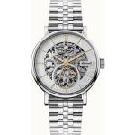 Silberne Ingersoll Charles Automatik Armbanduhren mit skelettiertem Zifferblatt 