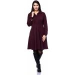 Auberginefarbene Business Langärmelige Nachhaltige Winterkleider maschinenwaschbar für Damen Größe XL 