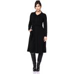 Schwarze Elegante Langärmelige Nachhaltige Taillierte Kleider maschinenwaschbar für Damen Größe XXL 