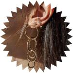 Goldene Vintage Lange Ohrringe aus Kristall für Damen 