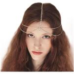 Goldene Elegante Zweireihige Halsketten & Mehrlagige Halsketten aus Kristall mit Strass zum Muttertag 