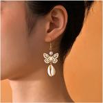 Goldene Vintage Schmetterling Ohrringe mit Insekten-Motiv für Damen für Partys 