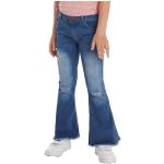 Blaue Atmungsaktive Boot Cut Jeans für Kinder aus Denim Handwäsche für Mädchen Größe 134 