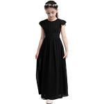 Schwarze Elegante Kinderfestkleider mit Reißverschluss aus Chiffon Handwäsche für Mädchen Größe 164 für den für den Sommer 