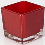 Rote Rechteckige Teelichtgläser aus Glas 