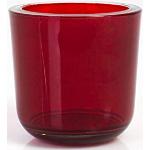 Rote Runde Teelichtgläser aus Glas 
