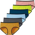 Bunte Basic-Slips mit Reißverschluss aus Baumwolle für Damen Größe XXL 6-teilig 