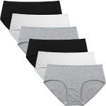 Elfenbeinfarbene Basic-Slips mit Reißverschluss aus Baumwolle für Damen Größe S 6-teilig 