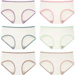 Elfenbeinfarbene Basic-Slips mit Reißverschluss aus Baumwolle für Damen Größe XXL 6-teilig 