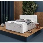 Weiße Innocent Betten Boxspringbetten aus Kunstleder Taschenfederkern 160x200 mit Härtegrad 4 